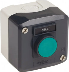 Schneider Electric - 1 Operator, Flush Pushbutton Control Station - Start (Legend), Momentary Switch, NO Contact, NEMA 1, 13, 4, 4X - Exact Tooling