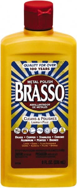 Brasso - 8 Fluid Ounce Liquid Metal Polish - Unscented, Bottle - Exact Tooling