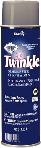 Twinkle - 17 Fluid Ounce Liquid Stainless Steel Cleaner and Polish - Unscented, Aerosol - Exact Tooling