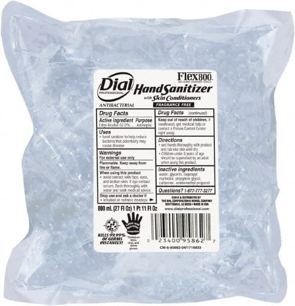 Dial - 800 mL Dispenser Refill Gel Hand Sanitizer - Exact Tooling