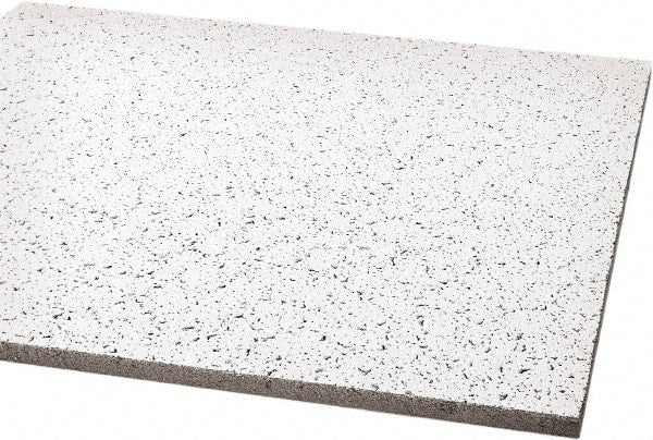 Armstrong World - 24" Long x 24" Wide, Wet-Formed Mineral Fiber Acoustic Ceiling Tile - ASTM E1264 Specification, White - Exact Tooling