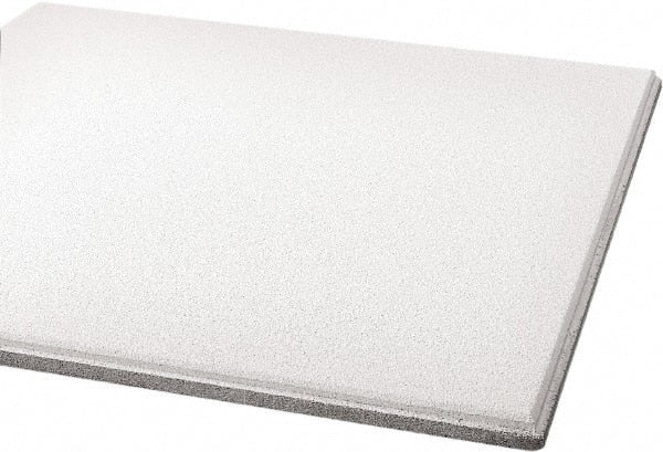 Armstrong World - 24" Long x 24" Wide, Wet-Formed Mineral Fiber Acoustic Ceiling Tile - ASTM E1264 Specification, White - Exact Tooling