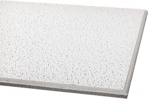 Armstrong World - 24" Long x 24" Wide, Wet-Formed Mineral Fiber Acoustic Ceiling Tile - ASTM E1264 Specification, White - Exact Tooling