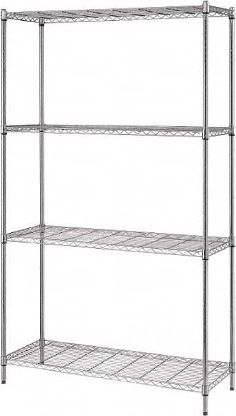 Quantum Storage - 4 Shelf Wire Shelving Unit - 36" Wide x 18" Deep x 72" High, - Exact Tooling