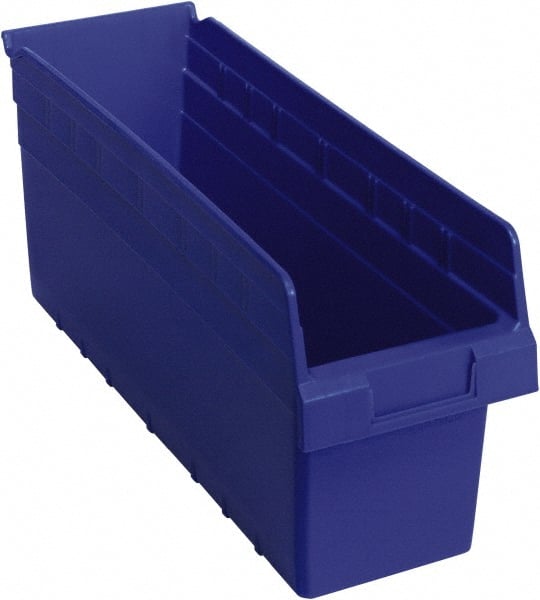 Quantum Storage - 17-7/8" Deep, Blue Polypropylene Hopper Shelf Bin - 8" High x 6-5/8" Wide x 17-7/8" Long - Exact Tooling