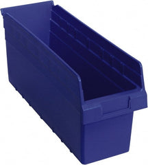 Quantum Storage - 17-7/8" Deep, Blue Polypropylene Hopper Shelf Bin - 8" High x 6-5/8" Wide x 17-7/8" Long - Exact Tooling