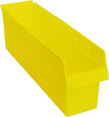 Quantum Storage - 23-5/8" Deep, Yellow Polypropylene Hopper Shelf Bin - 8" High x 6-5/8" Wide x 23-5/8" Long - Exact Tooling