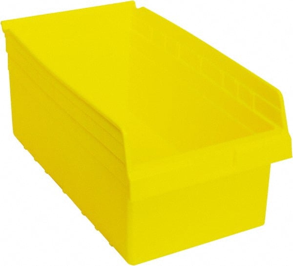 Quantum Storage - 17-7/8" Deep, Yellow Polypropylene Hopper Shelf Bin - 8" High x 11-1/8" Wide x 17-7/8" Long - Exact Tooling