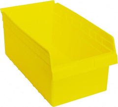 Quantum Storage - 17-7/8" Deep, Yellow Polypropylene Hopper Shelf Bin - 8" High x 11-1/8" Wide x 17-7/8" Long - Exact Tooling
