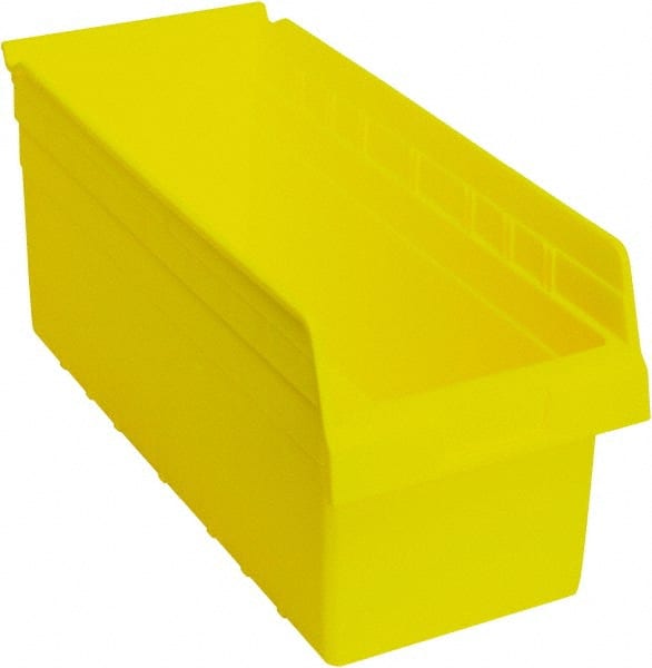 Quantum Storage - 17-7/8" Deep, Yellow Polypropylene Hopper Shelf Bin - 8" High x 8-3/8" Wide x 17-7/8" Long - Exact Tooling