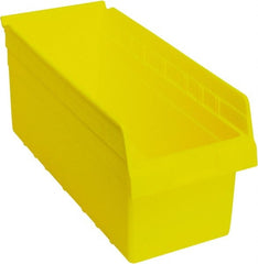 Quantum Storage - 17-7/8" Deep, Yellow Polypropylene Hopper Shelf Bin - 8" High x 8-3/8" Wide x 17-7/8" Long - Exact Tooling