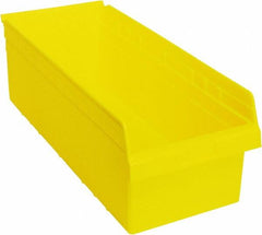 Quantum Storage - 23-5/8" Deep, Yellow Polypropylene Hopper Shelf Bin - 8" High x 11-1/8" Wide x 23-5/8" Long - Exact Tooling