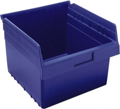 Quantum Storage - 11-5/8" Deep, Blue Polypropylene Hopper Shelf Bin - 8" High x 11-1/8" Wide x 11-5/8" Long - Exact Tooling