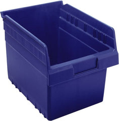 Quantum Storage - 11-5/8" Deep, Blue Polypropylene Hopper Shelf Bin - 8" High x 8-3/8" Wide x 11-5/8" Long - Exact Tooling