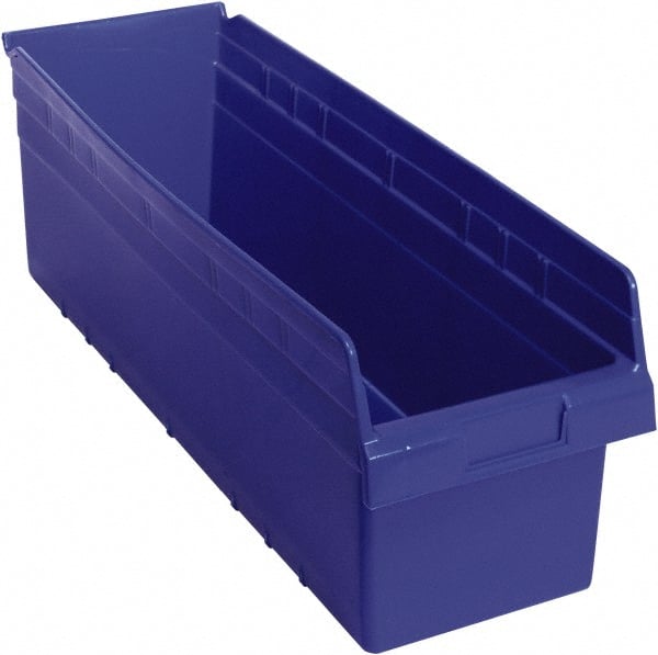 Quantum Storage - 23-5/8" Deep, Blue Polypropylene Hopper Shelf Bin - 8" High x 8-3/8" Wide x 23-5/8" Long - Exact Tooling