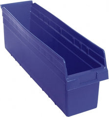 Quantum Storage - 23-5/8" Deep, Blue Polypropylene Hopper Shelf Bin - 8" High x 6-5/8" Wide x 23-5/8" Long - Exact Tooling