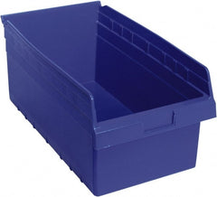 Quantum Storage - 17-7/8" Deep, Blue Polypropylene Hopper Shelf Bin - 8" High x 11-1/8" Wide x 17-7/8" Long - Exact Tooling