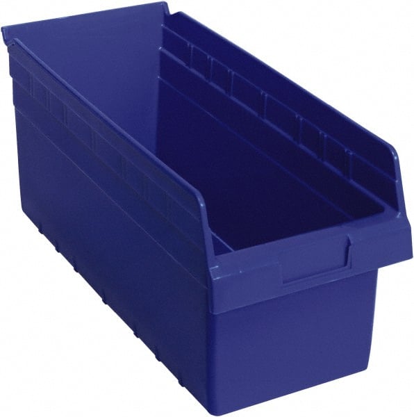Quantum Storage - 17-7/8" Deep, Blue Polypropylene Hopper Shelf Bin - 8" High x 8-3/8" Wide x 17-7/8" Long - Exact Tooling