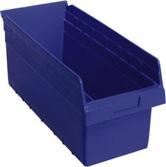 Quantum Storage - 17-7/8" Deep, Blue Polypropylene Hopper Shelf Bin - 8" High x 8-3/8" Wide x 17-7/8" Long - Exact Tooling