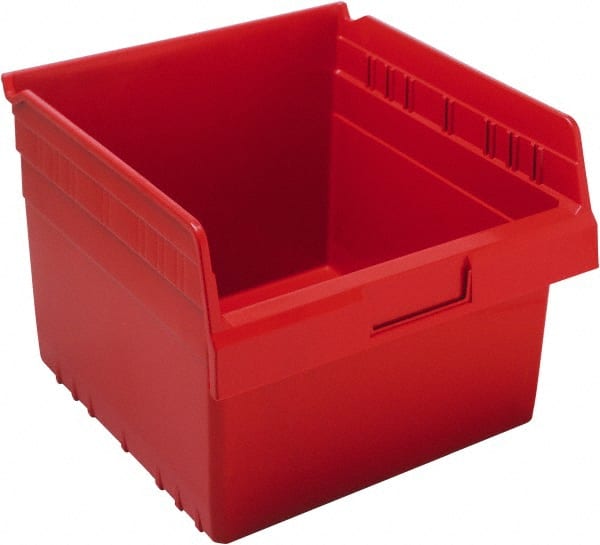 Quantum Storage - 11-5/8" Deep, Red Polypropylene Hopper Shelf Bin - 8" High x 11-1/8" Wide x 11-5/8" Long - Exact Tooling