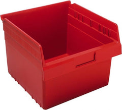 Quantum Storage - 11-5/8" Deep, Red Polypropylene Hopper Shelf Bin - 8" High x 11-1/8" Wide x 11-5/8" Long - Exact Tooling