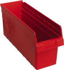 Quantum Storage - 17-7/8" Deep, Red Polypropylene Hopper Shelf Bin - 8" High x 6-5/8" Wide x 17-7/8" Long - Exact Tooling