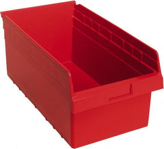 Quantum Storage - 17-7/8" Deep, Red Polypropylene Hopper Shelf Bin - 8" High x 11-1/8" Wide x 17-7/8" Long - Exact Tooling