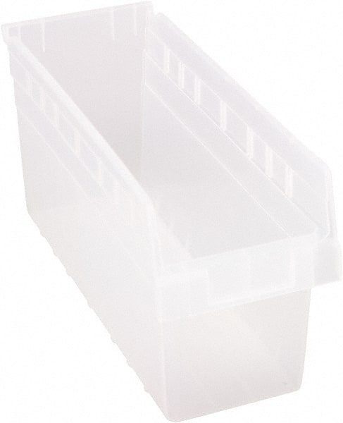 Quantum Storage - 17-7/8" Deep, Clear Polypropylene Hopper Shelf Bin - 8" High x 6-5/8" Wide x 17-7/8" Long - Exact Tooling