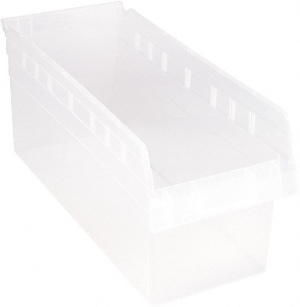 Quantum Storage - 17-7/8" Deep, Clear Polypropylene Hopper Shelf Bin - 8" High x 8-3/8" Wide x 17-7/8" Long - Exact Tooling