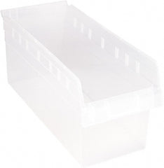Quantum Storage - 17-7/8" Deep, Clear Polypropylene Hopper Shelf Bin - 8" High x 8-3/8" Wide x 17-7/8" Long - Exact Tooling