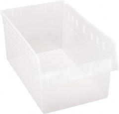 Quantum Storage - 17-7/8" Deep, Clear Polypropylene Hopper Shelf Bin - 8" High x 11-1/8" Wide x 17-7/8" Long - Exact Tooling