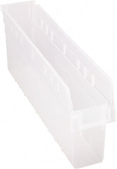Quantum Storage - 23-5/8" Deep, Clear Polypropylene Hopper Shelf Bin - 8" High x 4-3/8" Wide x 23-5/8" Long - Exact Tooling