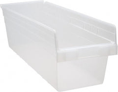 Quantum Storage - 23-5/8" Deep, Clear Polypropylene Hopper Shelf Bin - 8" High x 8-3/8" Wide x 23-5/8" Long - Exact Tooling