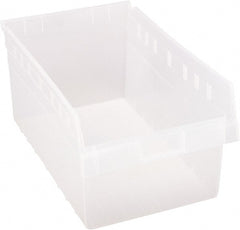 Quantum Storage - 23-5/8" Deep, Clear Polypropylene Hopper Shelf Bin - 8" High x 11-1/8" Wide x 23-5/8" Long - Exact Tooling