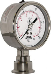 Winters - 4" Dial, 1-1/2 Thread, 0-100 Scale Range, Pressure Gauge - Lower Connection Mount, Accurate to 0.01% of Scale - Exact Tooling