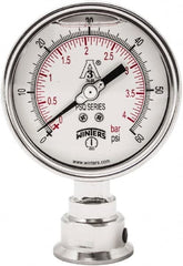 Winters - 4" Dial, 1-1/2 Thread, 0-60 Scale Range, Pressure Gauge - Lower Connection Mount, Accurate to 0.01% of Scale - Exact Tooling