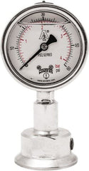 Winters - 2-1/2" Dial, 1-1/2 Thread, 0-60 Scale Range, Pressure Gauge - Lower Connection Mount, Accurate to 1.5% of Scale - Exact Tooling
