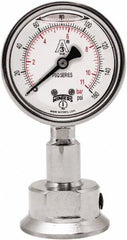 Winters - 2-1/2" Dial, 1-1/2 Thread, 0-160 Scale Range, Pressure Gauge - Lower Connection Mount, Accurate to 1.5% of Scale - Exact Tooling