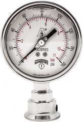 Winters - 4" Dial, 1-1/2 Thread, 0-160 Scale Range, Pressure Gauge - Lower Connection Mount, Accurate to 0.01% of Scale - Exact Tooling