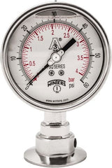 Winters - 4" Dial, 2 Thread, 0-60 Scale Range, Pressure Gauge - Lower Connection Mount, Accurate to 0.01% of Scale - Exact Tooling