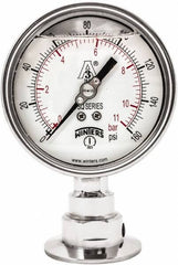 Winters - 4" Dial, 2 Thread, 0-160 Scale Range, Pressure Gauge - Lower Connection Mount, Accurate to 0.01% of Scale - Exact Tooling