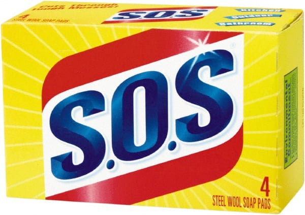 SOS - Steel Wool Scouring Soap Pad - Heavy-Duty, Blue/Gray - Exact Tooling