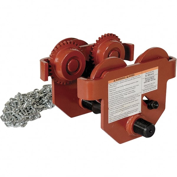 Vestil - 2 Ton Capacity Low Profile Manual Trolley - 3" to 6-1/2" Flange Width - Exact Tooling