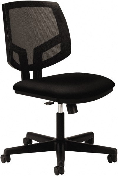Hon - 38-1/2" High Task Chair with Synchro-Tilt - 24" Wide x 25" Deep, 100% Polyester Seat, Black - Exact Tooling
