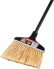 O-Cedar - 13" Wide, Synthetic Bristles, 51" Vinyl-Coated Metal Handle, Angled Broom - Flagged - Exact Tooling