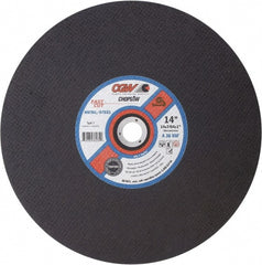Camel Grinding Wheels - 14" 36 Grit Aluminum Oxide Cutoff Wheel - 7/64" Thick, 1" Arbor, 4,400 Max RPM - Exact Tooling