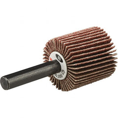 3M - 1-1/2" Diam x 1" Face Width, Fine Aluminum Oxide Coated Mounted Flap Wheel - Mandrel Mount, 120 Grit - Exact Tooling