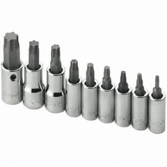 SK - 9 Piece 1/4 & 3/8" Drive Torx Bit Socket Set - Exact Tooling