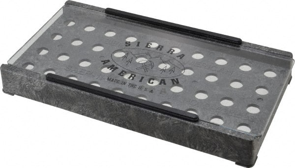 Made in USA - 40 Collet, ER11 Plastic Collet Rack and Tray - 4-3/8 Inch Wide x 1-1/4 Inch High x 8-1/4 Inch Long, Clear Sliding Lid - Exact Tooling