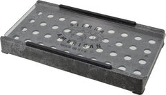 Made in USA - 40 Collet, ER11 Plastic Collet Rack and Tray - 4-3/8 Inch Wide x 1-1/4 Inch High x 8-1/4 Inch Long, Clear Sliding Lid - Exact Tooling